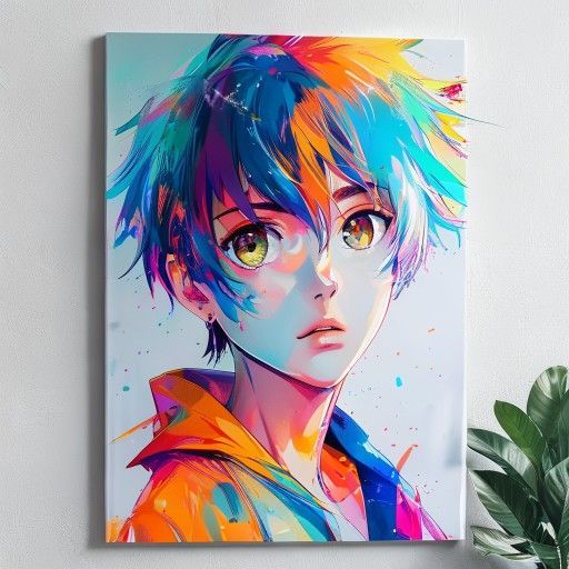 Foto de estampa con arte anime cinematográfico